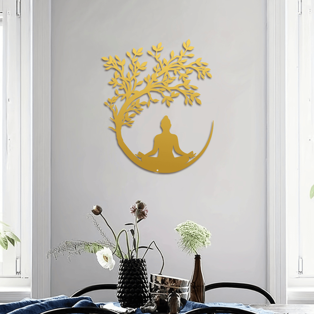 FuAttract Wisdom Serenity & Inner Harmony Tree of Life Meditation Buddha Metal Wall Decor Home Art Decor - image 9