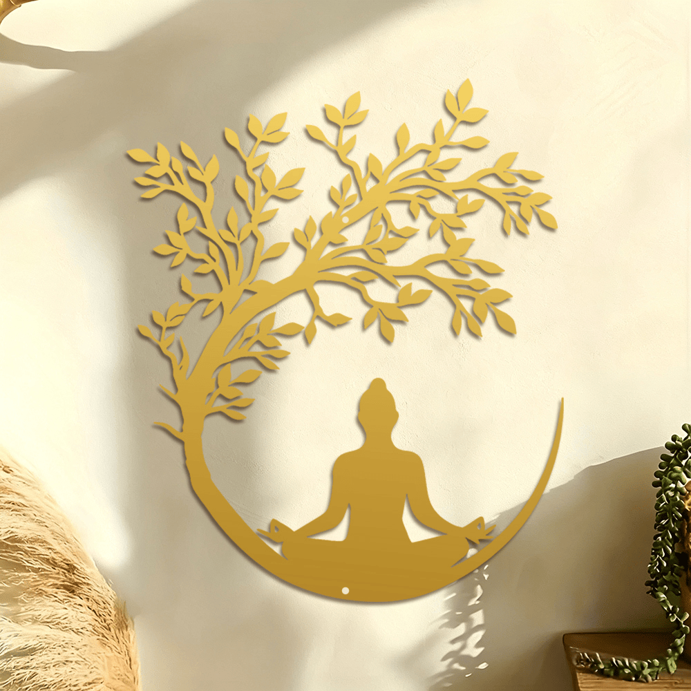 FuAttract Wisdom Serenity & Inner Harmony Tree of Life Meditation Buddha Metal Wall Decor Home Art Decor - image 8