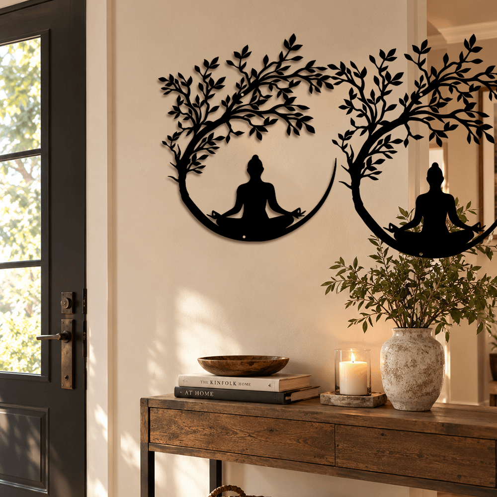 FuAttract Wisdom Serenity & Inner Harmony Tree of Life Meditation Buddha Metal Wall Decor Home Art Decor - image 6