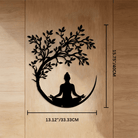 FuAttract Wisdom Serenity & Inner Harmony Tree of Life Meditation Buddha Metal Wall Decor Home Art Decor - Black - 13.12"*15.75"*0.04"/33.33*40*0.1cm - image 3