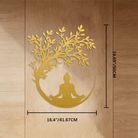 FuAttract Wisdom Serenity & Inner Harmony Tree of Life Meditation Buddha Metal Wall Decor Home Art Decor - Golden - 16.4"*19.69"*0.12"/41.67*50*0.12cm - image 12