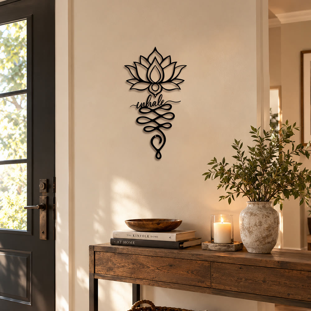FuAttract Calm Mindfulness & Focus Lotus Inhale Metal Wall Decor Home Art  Decor - image 7