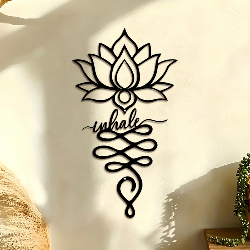 FuAttract Calm Mindfulness & Focus Lotus Inhale Metal Wall Decor Home Art  Decor - image 0