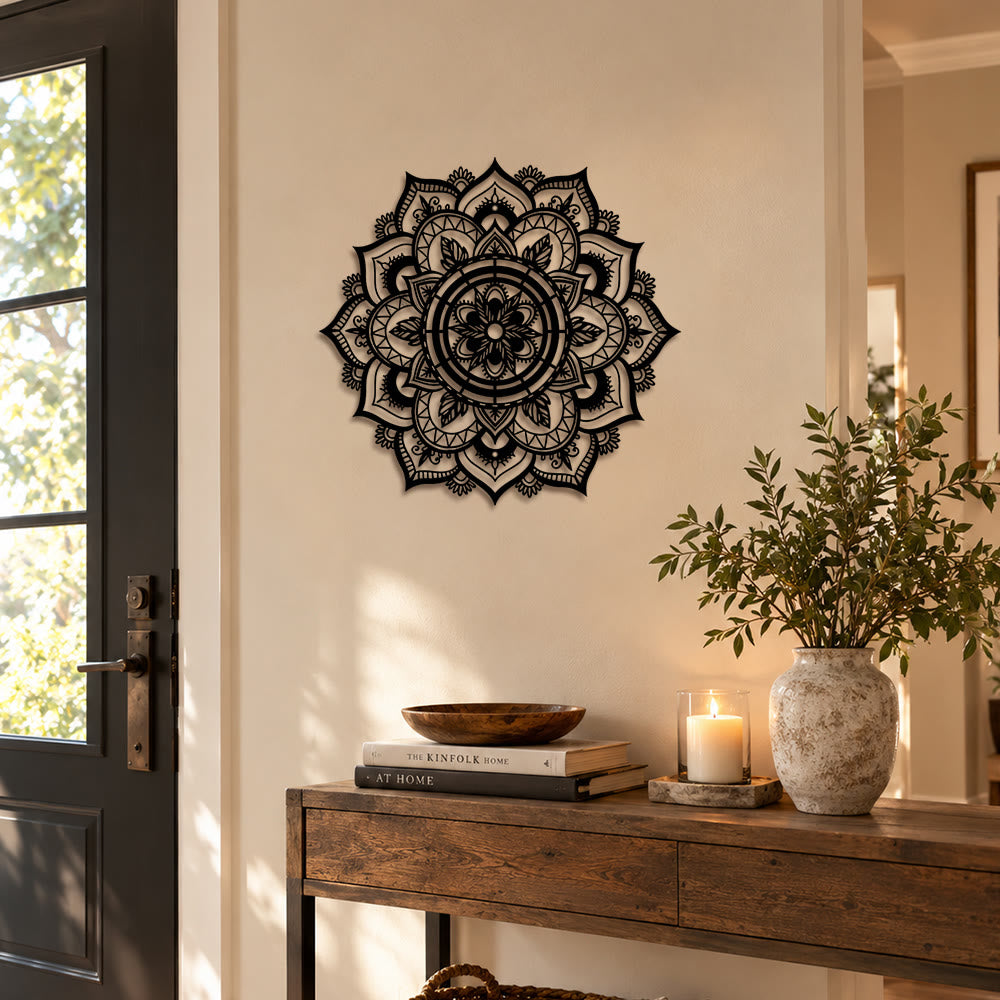 FuAttract Focus Serenity & Alignment Mandala Geometric Symmetry Metal Wall Decor Home Art Decor - image 1