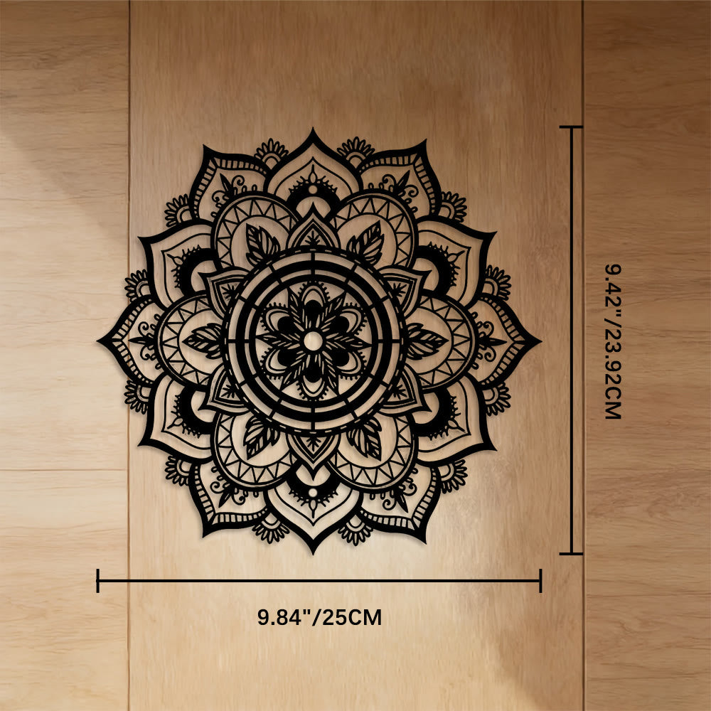 FuAttract Focus Serenity & Alignment Mandala Geometric Symmetry Metal Wall Decor Home Art Decor - Black - 9.84"*9.42"*0.04"/25*23.92*0.1cm - image 3