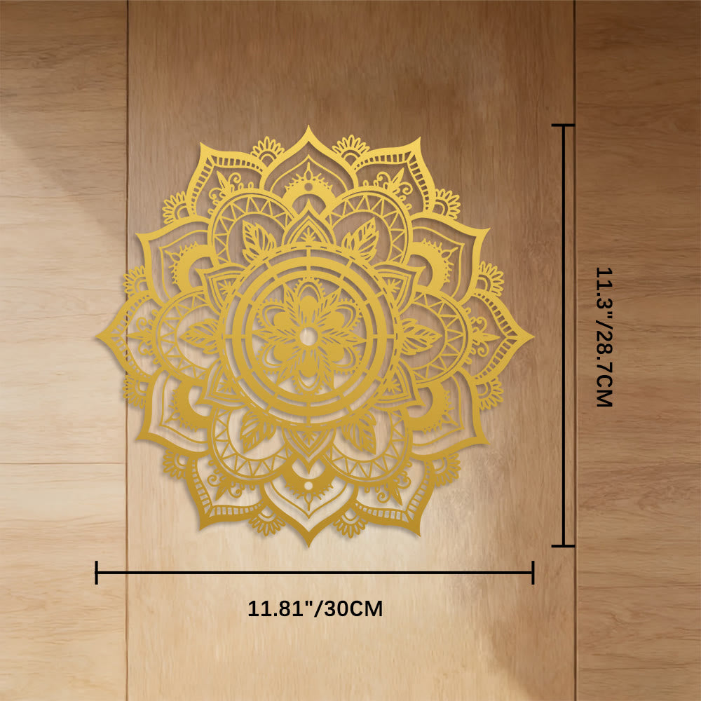 FuAttract Focus Serenity & Alignment Mandala Geometric Symmetry Metal Wall Decor Home Art Decor - Golden - 11.81"*11.30"*0.04"/30*28.7*0.1cm - image 13