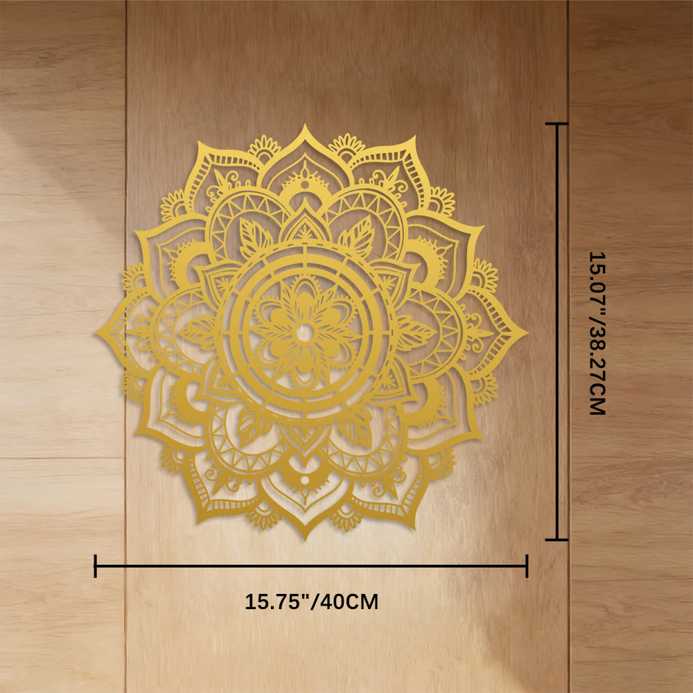 FuAttract Focus Serenity & Alignment Mandala Geometric Symmetry Metal Wall Decor Home Art Decor - Golden - 15.75"*15.07"*0.04"/40*38.27*0.1cm - image 14