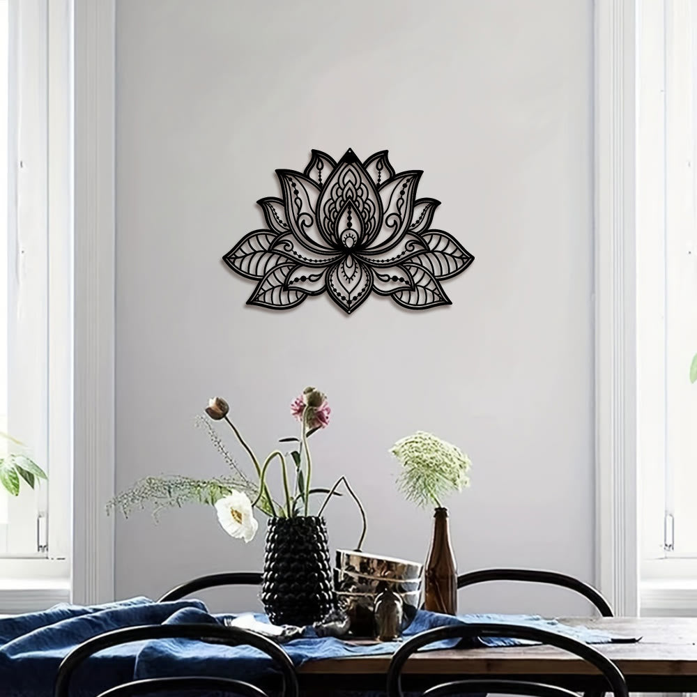 FuAttract Purity Serenity & Elegant Energy Lotus Mandala Metal Wall Decor Home Art Decor - image 7