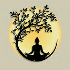 FuAttract Wisdom Serenity & Inner Harmony Tree of Life Meditation Buddha Metal Wall Decor Home Art Decor - image 0