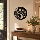 FuAttract Balance Harmony & Calm Yin Yang With Black White Flower Metal Wall Decor Home Art Decor - image 7