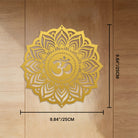 FuAttract Wisdom Serenity & Calm Om Mani Mantra Mandala Meditation Metal Wall Decor Home Art Decor - Golden - 9.84"*9.84"*0.04"/25*25*0.1cm - image 13