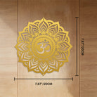 FuAttract Wisdom Serenity & Calm Om Mani Mantra Mandala Meditation Metal Wall Decor Home Art Decor - Golden - 7.87"*7.87"*0.04"/20*20*0.1cm - image 12