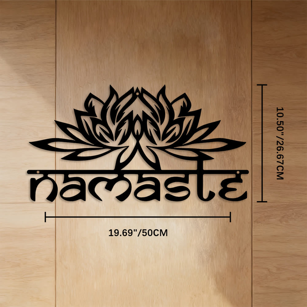 FuAttract Faith Peace & Spiritual Connection Prayer Hands Namaste Metal Wall Decor Home Art Decor - Black - 19.69"*10.50"*0.05"/50*26.67*0.12cm - image 5
