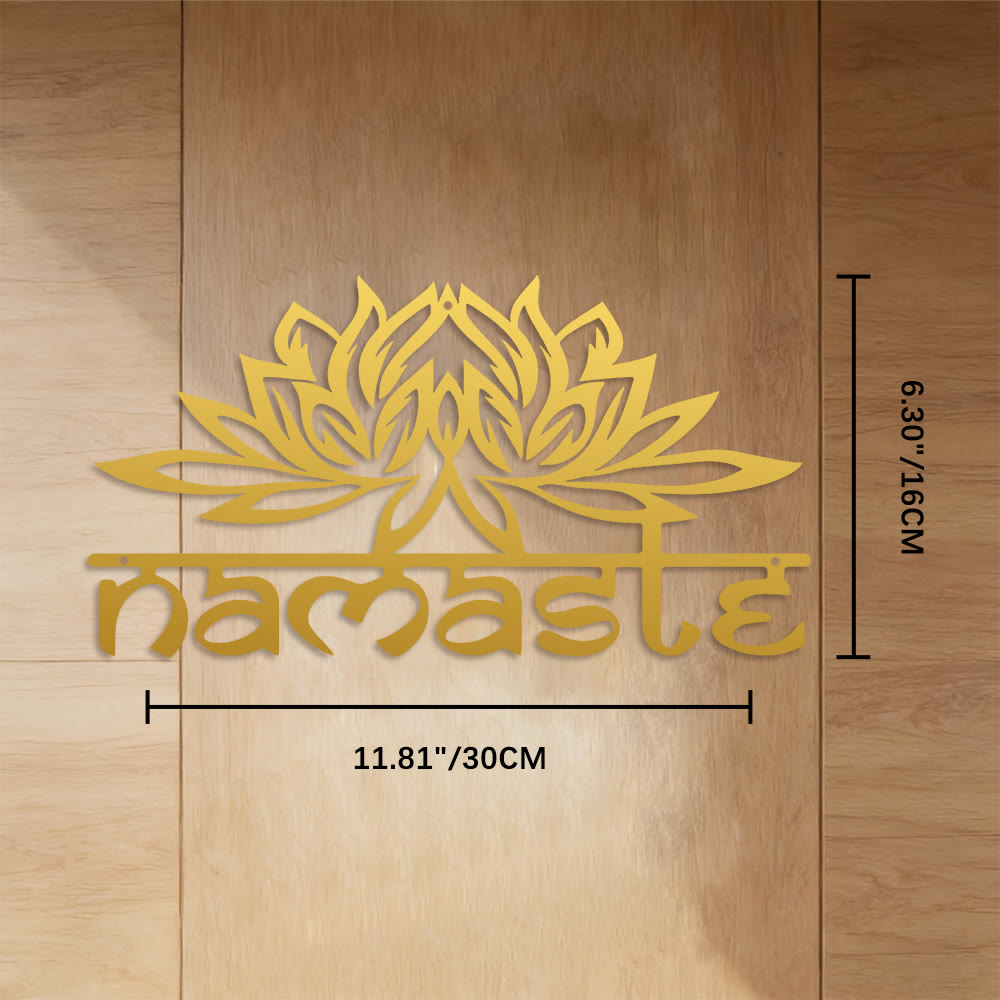 FuAttract Faith Peace & Spiritual Connection Prayer Hands Namaste Metal Wall Decor Home Art Decor - Golden - 11.81"*6.30"*0.04"/30*16*0.1cm - image 11