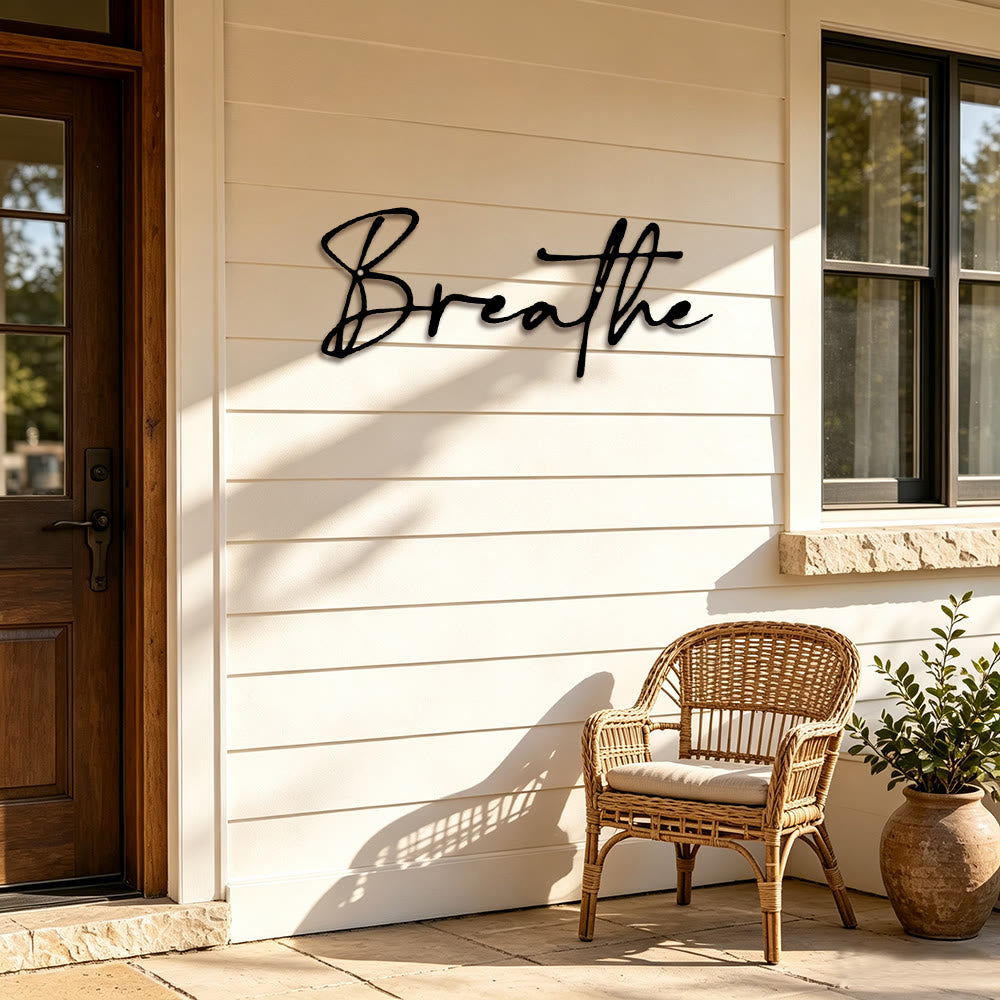FuAttract Calm Awareness & Clarity Breathe Classic Text Design Metal Wall Decor Home Art Decor - image 9