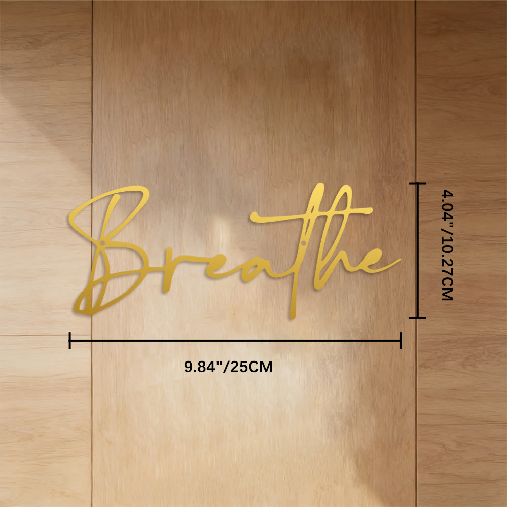 FuAttract Calm Awareness & Clarity Breathe Classic Text Design Metal Wall Decor Home Art Decor - Golden - 9.84"*4.04"*0.04"/25*10.27*0.1cm - image 15