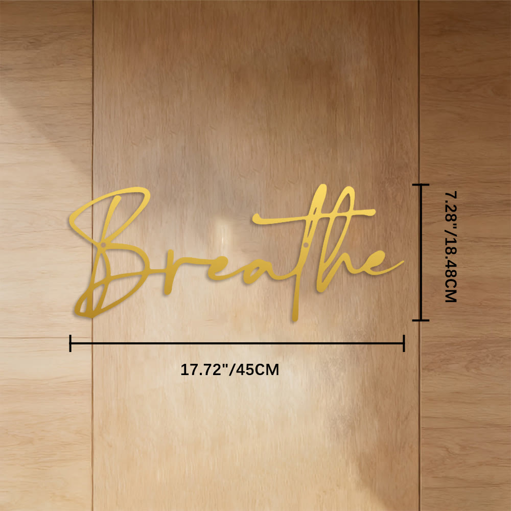 FuAttract Calm Awareness & Clarity Breathe Classic Text Design Metal Wall Decor Home Art Decor - Golden - 17.72"*7.28"*0.04"/45*18.48*0.1cm - image 20