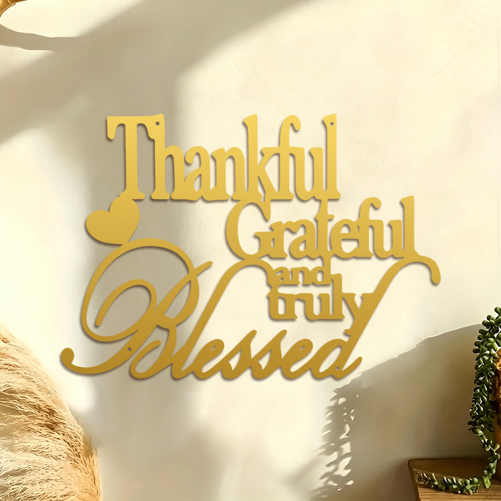 FuAttract Gratitude Joy & Appreciation Thankful Grateful And Truly Blessed Metal Wall Decor Home Art Decor - image 11