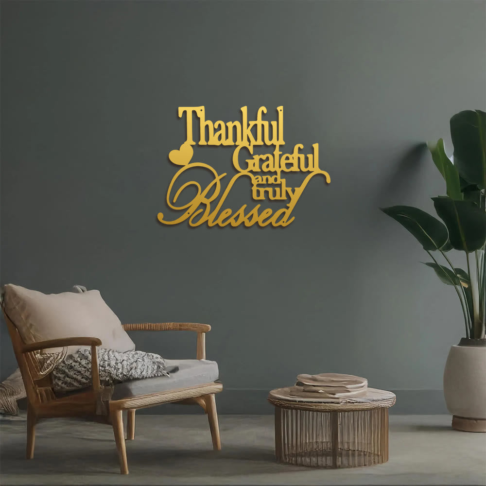 FuAttract Gratitude Joy & Appreciation Thankful Grateful And Truly Blessed Metal Wall Decor Home Art Decor - image 21