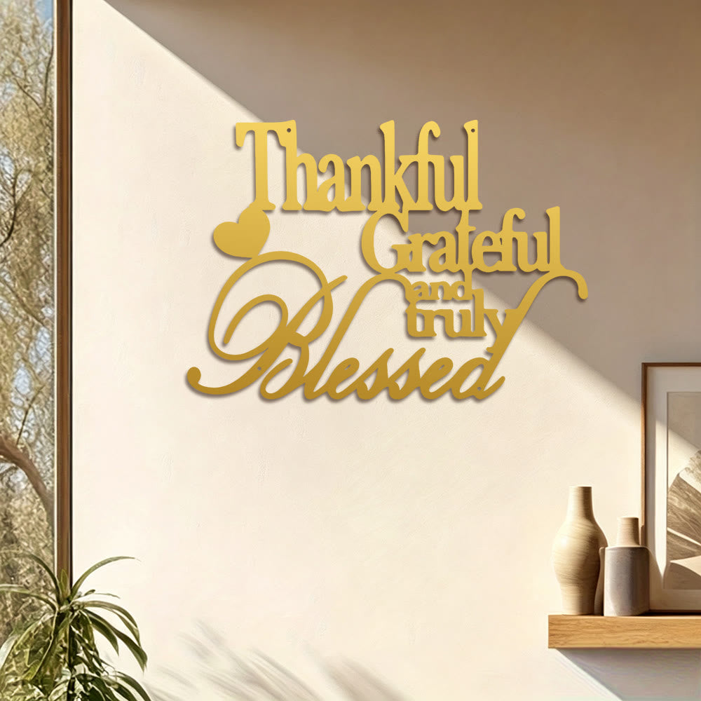 FuAttract Gratitude Joy & Appreciation Thankful Grateful And Truly Blessed Metal Wall Decor Home Art Decor - image 20