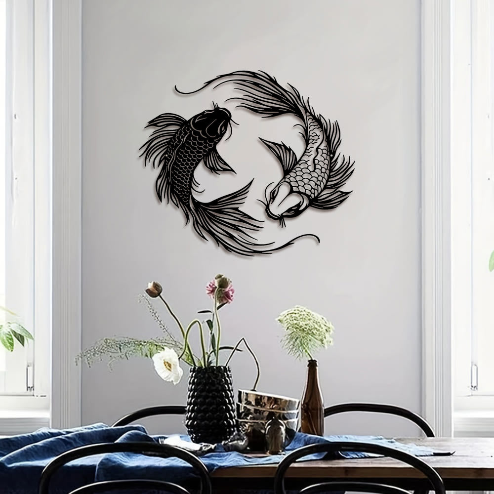 FuAttract Fortune Prosperity & Success Double Koi Fish Metal Wall Decor Home Art Decor - image 6
