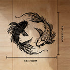 FuAttract Fortune Prosperity & Success Double Koi Fish Metal Wall Decor Home Art Decor - Black - 9.84"*4.26"*0.04"/25*10.83*0.1cm - image 2