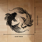 FuAttract Fortune Prosperity & Success Double Koi Fish Metal Wall Decor Home Art Decor - Black - 19.69"*8.53"*0.05"/50*21.67*0.12cm - image 4