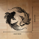 FuAttract Fortune Prosperity & Success Double Koi Fish Metal Wall Decor Home Art Decor - Black - 23.62"*10.24"*0.05"/60*26*0.12cm - image 5