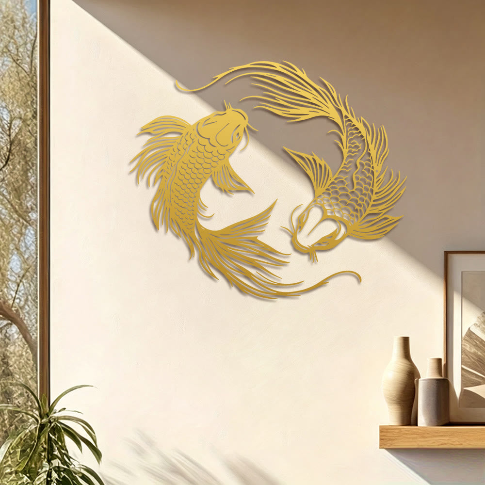 FuAttract Fortune Prosperity & Success Double Koi Fish Metal Wall Decor Home Art Decor - image 15