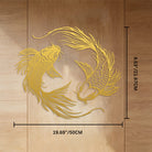 FuAttract Fortune Prosperity & Success Double Koi Fish Metal Wall Decor Home Art Decor - Golden - 19.69"*8.53"*0.05"/50*21.67*0.12cm - image 13
