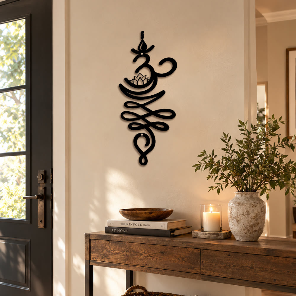 FuAttract Serenity Purity & Wisdom Om Lotus Metal Wall Decor Home Art Decor - image 9