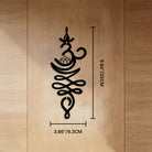 FuAttract Serenity Purity & Wisdom Om Lotus Metal Wall Decor Home Art Decor - Black - 3.66"*9.84"*0.04"/9.3*25*0.1cm - image 2