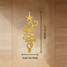 FuAttract Serenity Purity & Wisdom Om Lotus Metal Wall Decor Home Art Decor - Golden - 6.59"*17.72"*0.04"/16.74*45*0.1cm - image 20