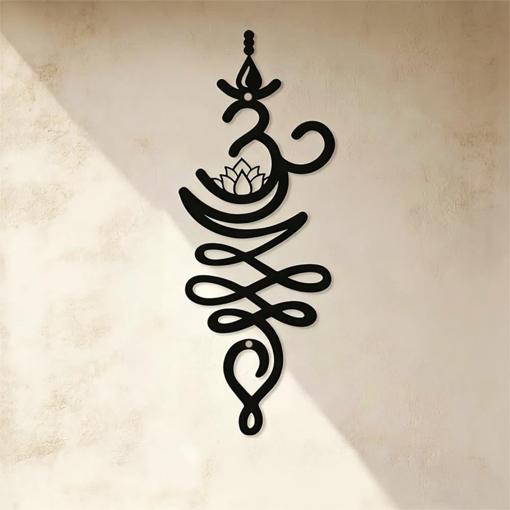 FuAttract Serenity Purity & Wisdom Om Lotus Metal Wall Decor Home Art Decor - image 0