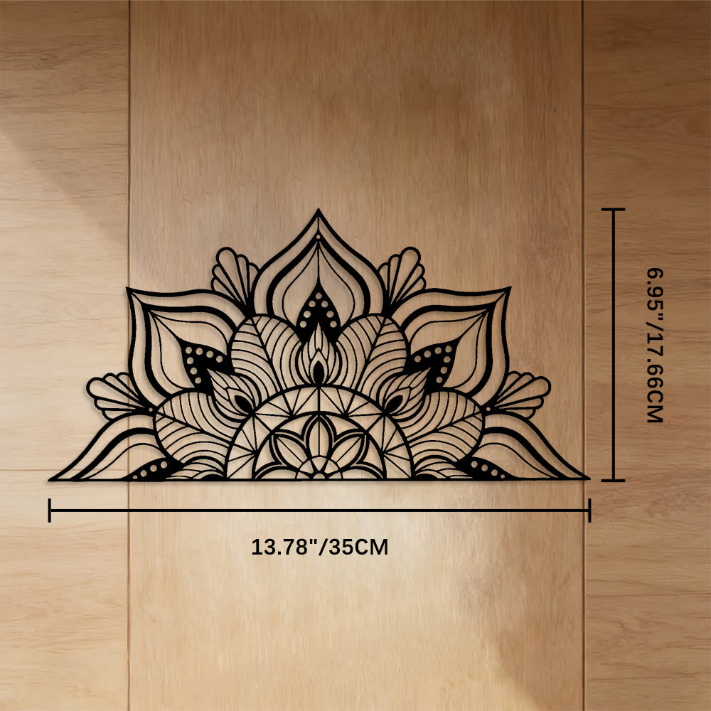 FuAttract Focus Alignment & Creative Half Mandala Design Metal Wall Decor Home Art Decor - Black - 13.78"*6.95"*0.04"/35*17.66*0.1cm - image 3