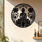 FuAttract Wisdom Serenity & Focus Buddha Lotus Meditation Metal Wall Decor Home Art Decor - image 1