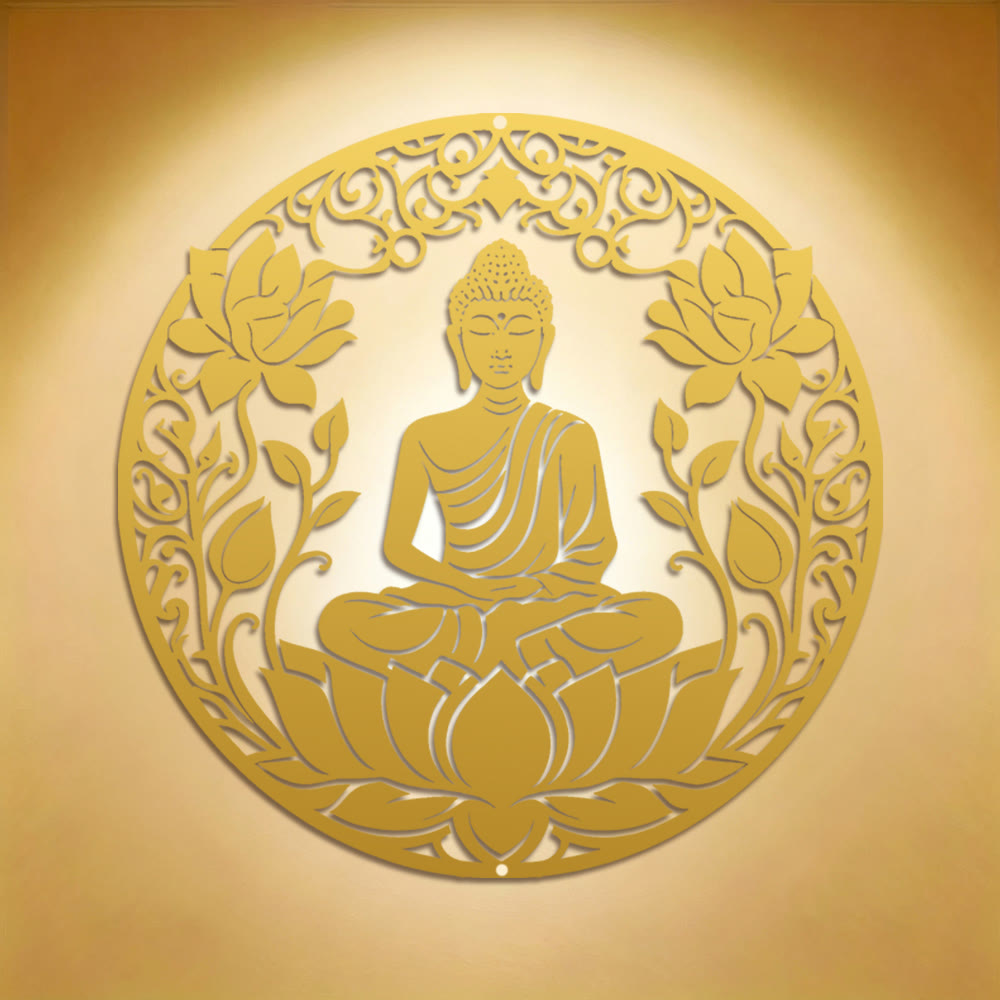 FuAttract Wisdom Serenity & Focus Buddha Lotus Meditation Metal Wall Decor Home Art Decor - image 10