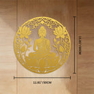 FuAttract Wisdom Serenity & Focus Buddha Lotus Meditation Metal Wall Decor Home Art Decor - Golden - 11.81"*11.81"*0.04"/30*30*0.1cm - image 14
