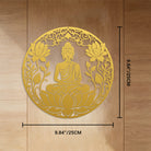 FuAttract Wisdom Serenity & Focus Buddha Lotus Meditation Metal Wall Decor Home Art Decor - Golden - 9.84"*9.84"*0.04"/25*25*0.1cm - image 13