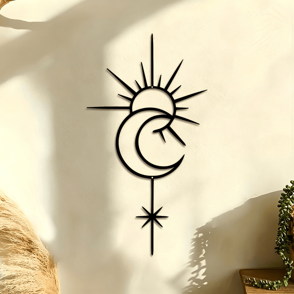 FuAttract Guidance Harmony & Energy Sun & Moon North Star Metal Wall Decor Home Art Decor - image 0