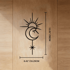 FuAttract Guidance Harmony & Energy Sun & Moon North Star Metal Wall Decor Home Art Decor - Black - 6.41"*11.81"*0.04"/16.29*30*0.1cm - image 3