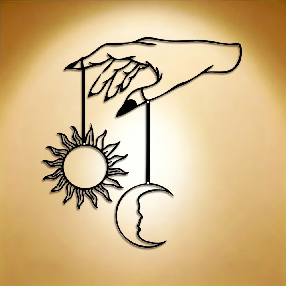 FuAttract Serenity & Universal Energy Sun & Moon Metal Wall Decor Home Art Decor - image 0