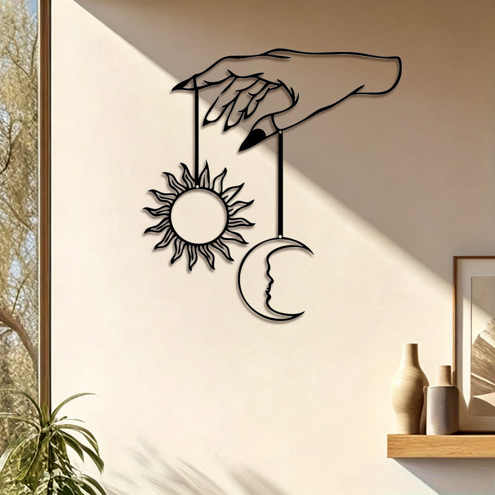 FuAttract Serenity & Universal Energy Sun & Moon Metal Wall Decor Home Art Decor - image 1