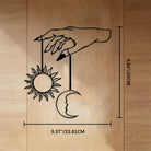 FuAttract Serenity & Universal Energy Sun & Moon Metal Wall Decor Home Art Decor - Black - 9.37"*9.84"*0.04"/23.81*25*0.1cm - image 7