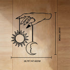FuAttract Serenity & Universal Energy Sun & Moon Metal Wall Decor Home Art Decor - Black - 18.75"*19.69"*0.05"/47.62*50*0.12cm - image 13