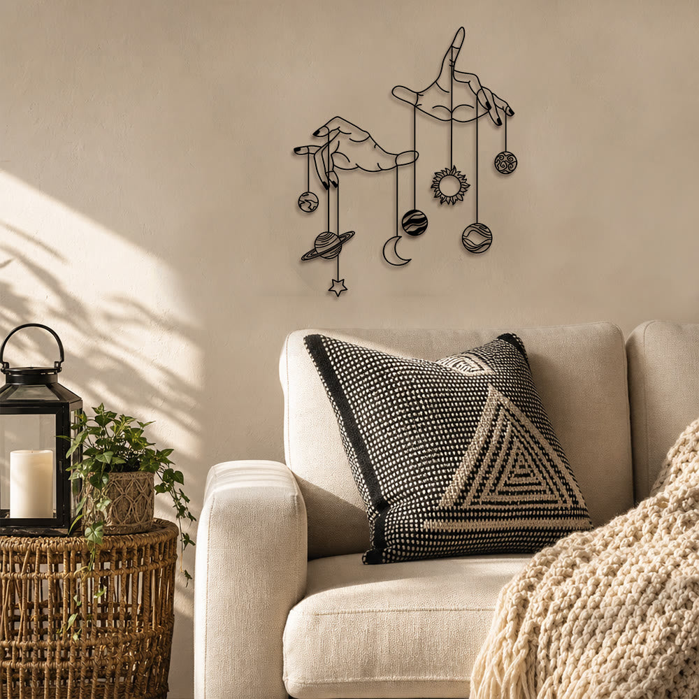 FuAttract Harmony & Universal Energy Celestial Hand Planet Sun & Moon  Metal Wall Decor Home Art Decor - image 9