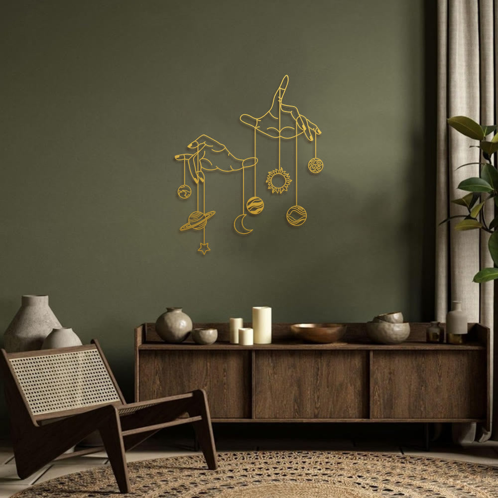 FuAttract Harmony & Universal Energy Celestial Hand Planet Sun & Moon  Metal Wall Decor Home Art Decor - image 23