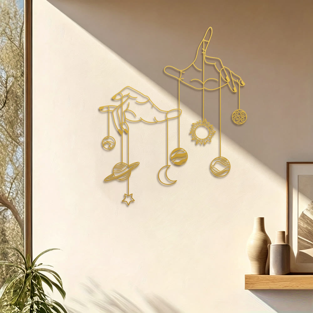 FuAttract Harmony & Universal Energy Celestial Hand Planet Sun & Moon  Metal Wall Decor Home Art Decor - image 22