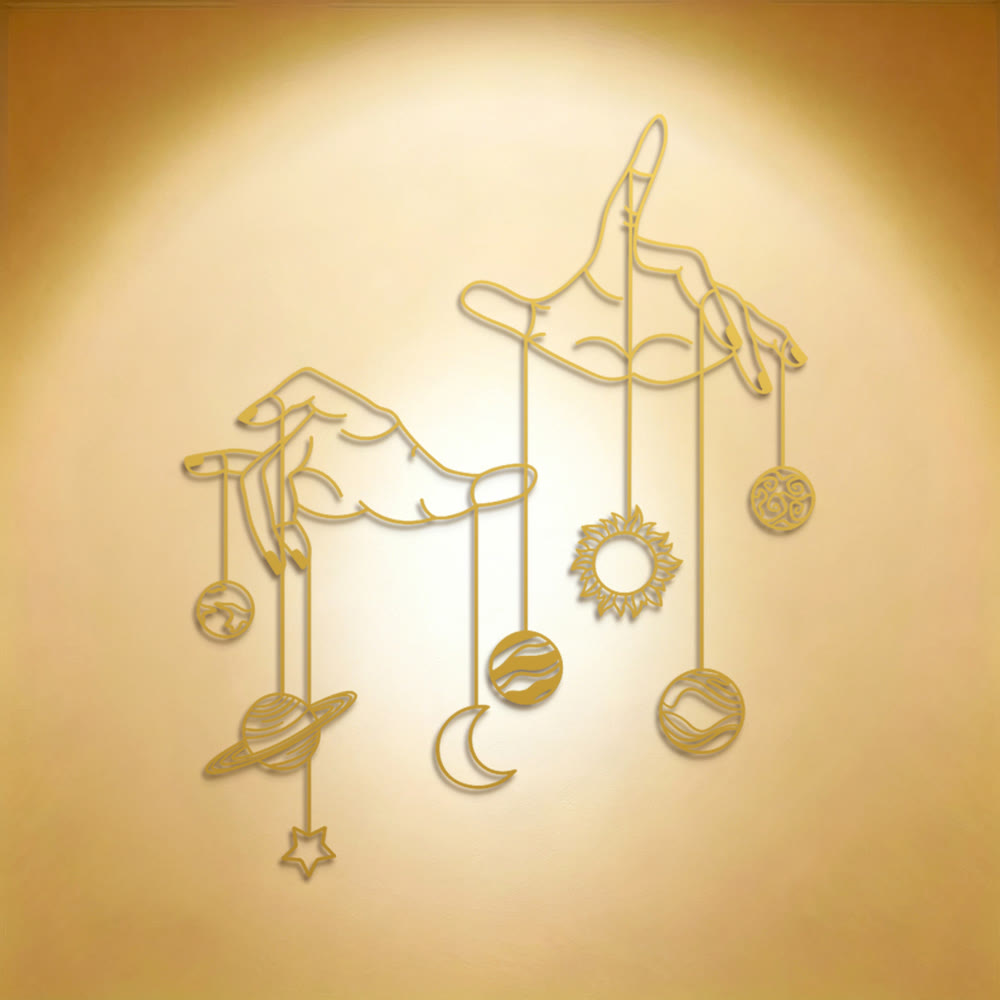 FuAttract Harmony & Universal Energy Celestial Hand Planet Sun & Moon  Metal Wall Decor Home Art Decor - image 13