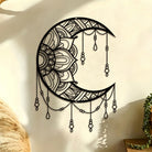 FuAttract Serenity Harmony & Mystic Crescent Moon Mandala Metal Wall Decor Home Art Decor - image 0